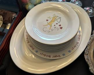 Pottery Barn reindeer salad plates 