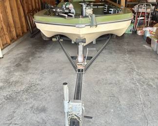 1972 Fabuglas bass boat. Highest bid wins. Bids accepted starting at 6:00pm/Thursday. Final bid accepted at 7:00pm/Saturday. See QR code slide to place bid.