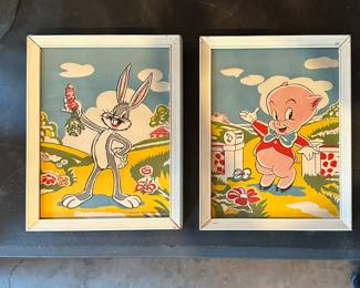 Bugs Bunny and Porky Pig framed art