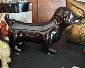 Black ceramic dachshund