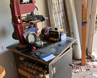 Skill Band Saw
Sander
Drill
Cabinet
Priced individually