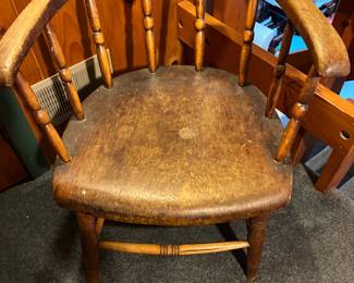 Vintage Wooden Arm Chair (Upstairs Office in House)