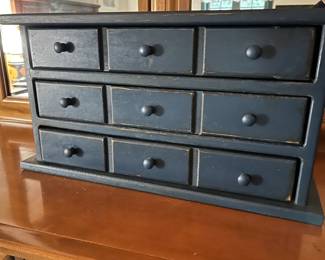 Vintage Reproduction Many Drawer What Not Box (Upstairs Bedroom in House)