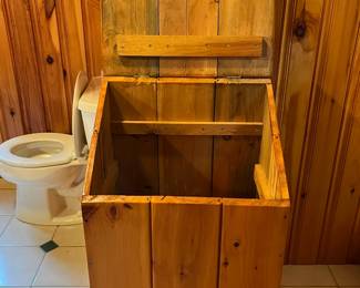 Large Wooden Hamper w/Top Open (Upstairs Bedroom/Bath in House)