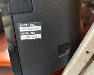 Model # of Sony TV (Living Room)