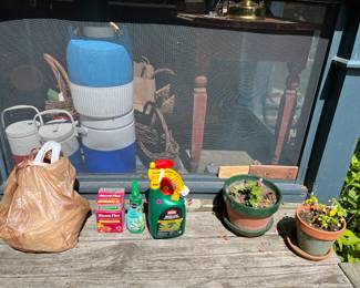 Assorted Plants & Flowers & Garden Chemicals (Location Outside Patio)