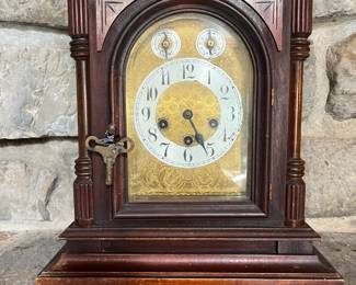 Vintage Key Wound Mantel Clock