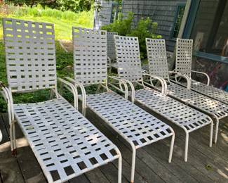 6 Woven Heavy Metal Chaise Lounges (Location Outside Patio)