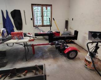 Garage View Log Splitter, Infra-Red Heater, Tool Box