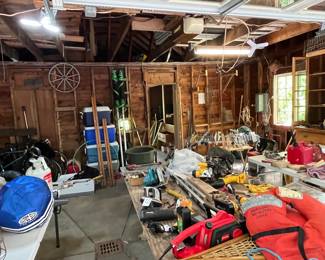 Garage View Tools, Life Jackets, Camping Equipment