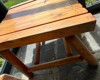 Rustic Lumber Foot Stool to Compliment the Adirondack Chairs & Rockers (Location Inside Patio)
