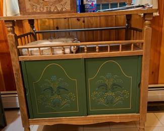 Vintage Style Dressing Table/Slide Door Cupboard w/Shelf & Christmas Cactus in a Box LOCATION Bedroom Hall Bathroom