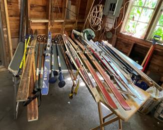 Garage View Vintage Skis & Ski Poles