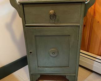 Vintage Green Door/Drawer WashStand Cupboard w/Shelf LOCATION Bedroom Hall Bathroom