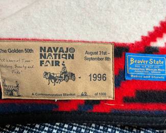 Navajo Nation Fair 1996 Commemorative Pendleton Blanket view 1 of 2