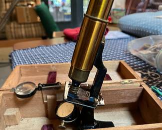 Vintage Telescope in Wooden Box