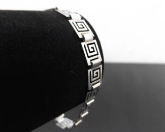 .925 Sterling Silver Greek Key Bracelet