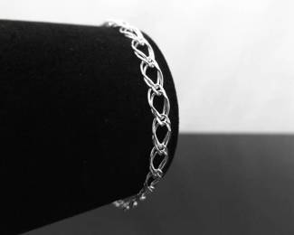 .925 Sterling Silver Wide Link Bracelet