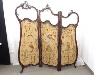 Antique HAND CARVED Wood French Room Divider