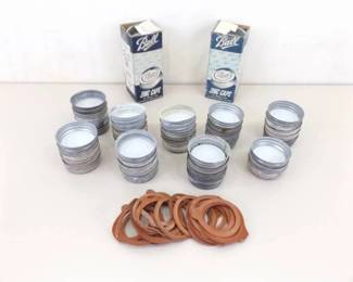 Large Lot of Vintage Mason Jar Insulated Zinc Lids
