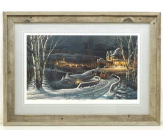 Pencil Signed Terry Redlin "Family Traditions" Open Edition Wood Framed Print