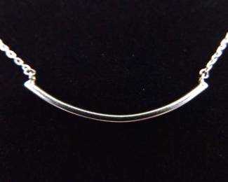 .925 Sterling Silver Simple Bar Necklace