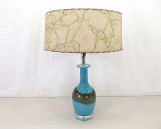 Vintage WORKING MCM Glass Lamp