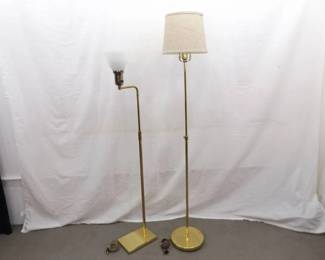 2 WORKING Vintage SOLID BRASS Pharmacy Floor Lamps
