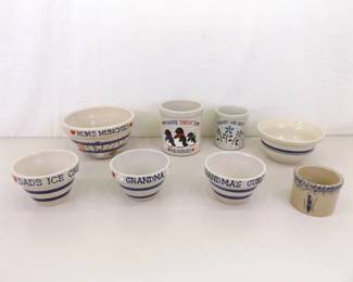 Large Lot of Roseville Pottery Hand Decorated Bowls