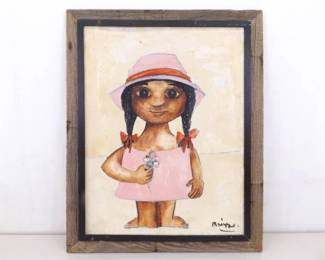 ORIGINAL Hand Painted Wood Framed Judson Reynolds Briggs Pastel on Board Painting