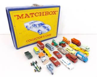 Lot of Vintage Matchbox Cars in Original Carry Case