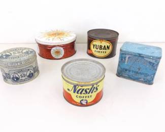 Lot of Antique Metal Tins