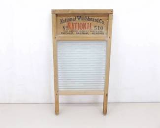 Antique National #510 Wood and Glass Washboard