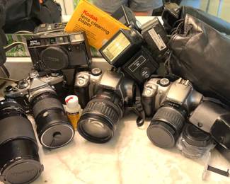 Lot Of Cameras And Extra Lenses 