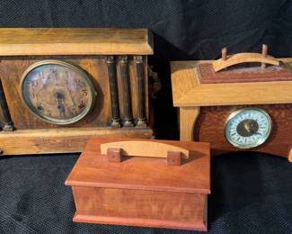 Vintage Wood Mantle Clocks And More 