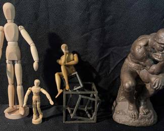 Vintage 1964 Bronze Colored The Thinker Sculpture Austin Productions 1964 And More