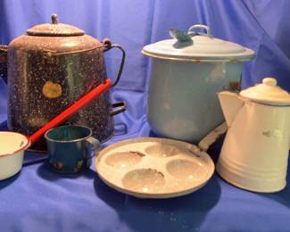 Set Of 6 Enamelware Pieces