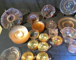Assorted Carnival And Depression Glass 