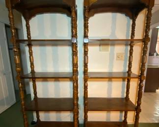 Set Of 2 4 Shelf Spindle Bookshelves