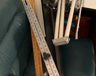 Drafting DeskLeather ChairRight Angle Ruler