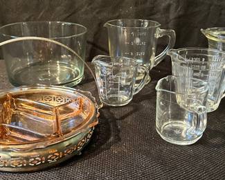 Lot of Glass Bowls And Measuring Cups