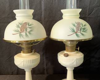 Vintage Aladdin Alcalite Lincoln Drape Oil Lamps