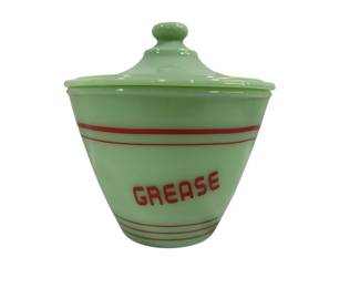 1934 - Jadeite Grease Jar w/ Lid 6 x 6