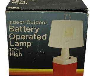 4010 - Dorcy Indoor/Outdoor Battery Lamp in Box You are buying a used as-is electric/electronic item. We do not guarantee all components are present and if it is not expressly stated, it is untested.