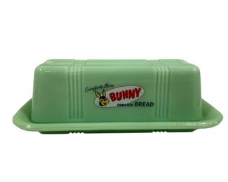1942 - Jadeite Bunny Bread Stick Butter Dish 2.5x7x3