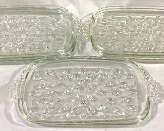 2884 - 8 Glass Snack Plates - 11" x 6.25"