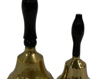 4211 - 2 Brass Schoolbells 6.5" & 9"