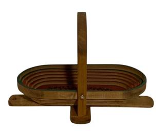 4205 - Folding Wood Basket 14 x 9.5 x 8