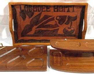 2310 - Lot of 3 Vintage Wood Desk Items