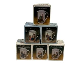 4195 - 6 Norman Rockwell Mugs in Boxes